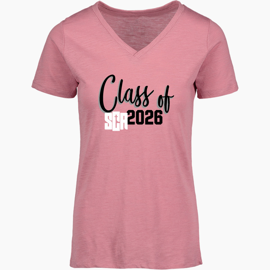 Sunrise Christian Buffaloes MV Sport Women's Vera Ringspun Slub V-Neck Tee