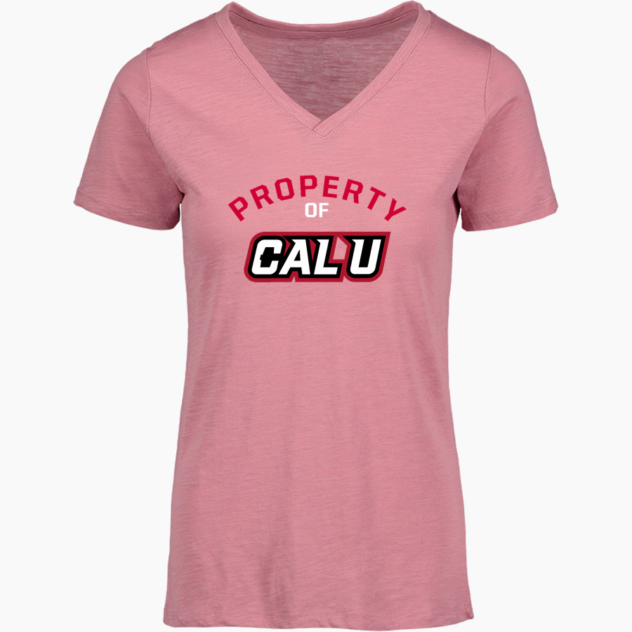 California University of Pennsylvania MV Sport Women's Vera Ringspun Slub V-Neck Tee