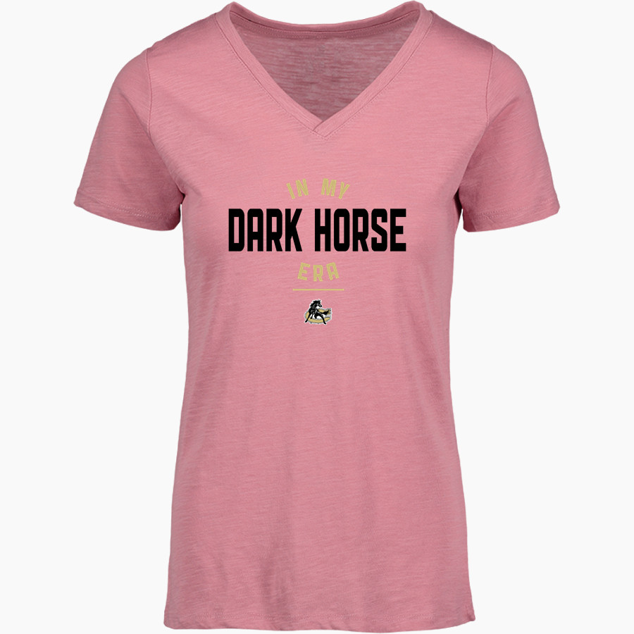 Clinton Dark Horses <span class="pdp-name-mascot">Clinton Dark Horses</span> MV Sport Women's Vera Ringspun Slub V-Neck Tee