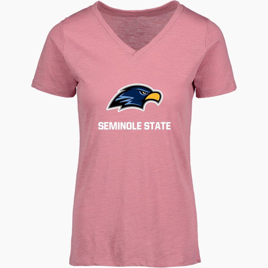 Seminole State College Raiders <span class="pdp-name-mascot">Seminole State Raiders</span> MV Sport Women's Vera Ringspun Slub V-Neck Tee