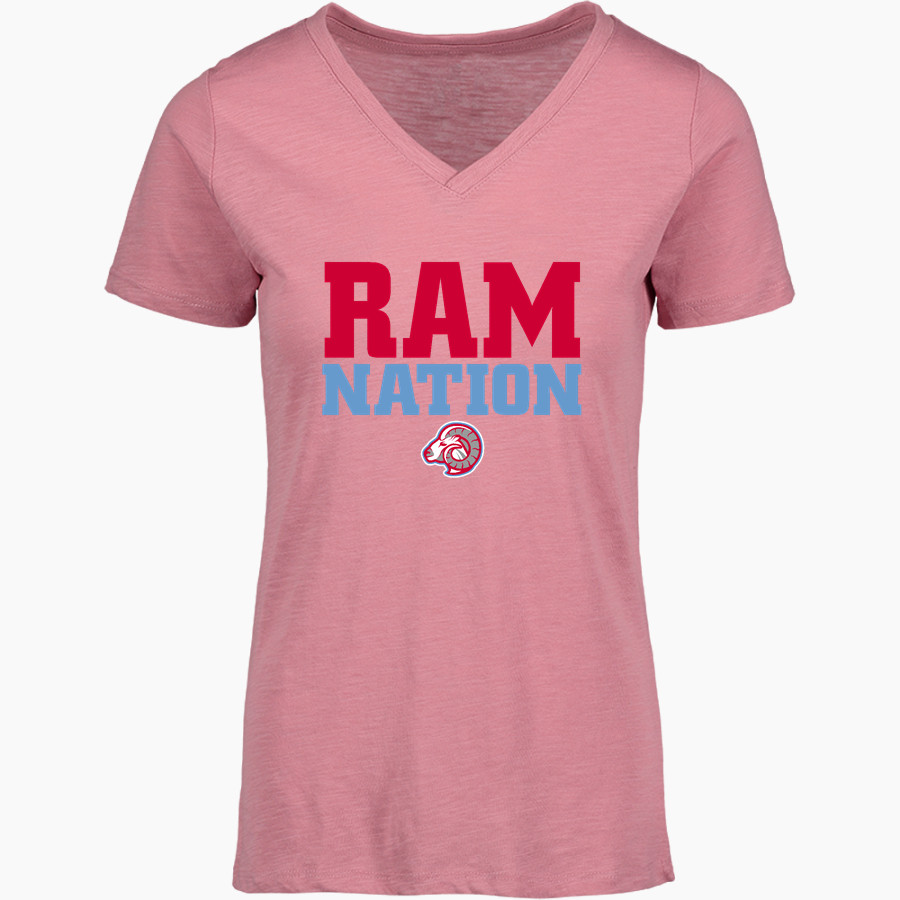 West Valley Rams Online Store <span class="pdp-name-mascot">West Valley Rams</span> MV Sport Women's Vera Ringspun Slub V-Neck Tee