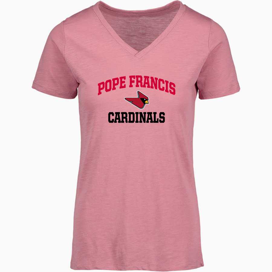 Pope Francis Cardinals <span class="pdp-name-mascot">Pope Francis Cardinals</span> MV Sport Women's Vera Ringspun Slub V-Neck Tee