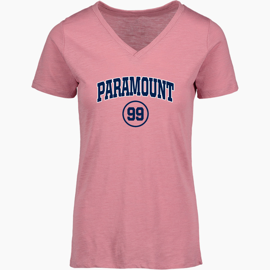 Paramount Schools of Excellence <span class="pdp-name-mascot">Paramount Turbines</span> MV Sport Women's Vera Ringspun Slub V-Neck Tee