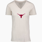 LOCKNEY HIGH SCHOOL LONGHORNS MV Sport Women's Vera Ringspun Slub V-Neck Tee Front Thumbnail
