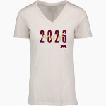 MILLBURY SR HIGH SCHOOL WOOLIES <span class="pdp-name-mascot">MILLBURY MEMORIAL WOOLIES</span> MV Sport Women's Vera Ringspun Slub V-Neck Tee Front Thumbnail