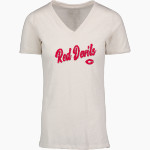 Germantown Red Devils <span class="pdp-name-mascot">Germantown Red Devils</span> MV Sport Women's Vera Ringspun Slub V-Neck Tee Front Thumbnail