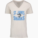St. James Sharks MV Sport Women's Vera Ringspun Slub V-Neck Tee Front Thumbnail