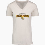 CLINTON HIGH SCHOOL YELLOWJACKETS <span class="pdp-name-mascot">CLINTON YELLOWJACKETS</span> MV Sport Women's Vera Ringspun Slub V-Neck Tee Front Thumbnail