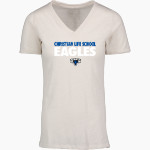 Christian Life School Eagles <span class="pdp-name-mascot">Christian Life School Eagles</span> MV Sport Women's Vera Ringspun Slub V-Neck Tee Front Thumbnail