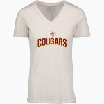 OLD COLONY REF VO TECH HIGH Cougars MV Sport Women's Vera Ringspun Slub V-Neck Tee Front Thumbnail