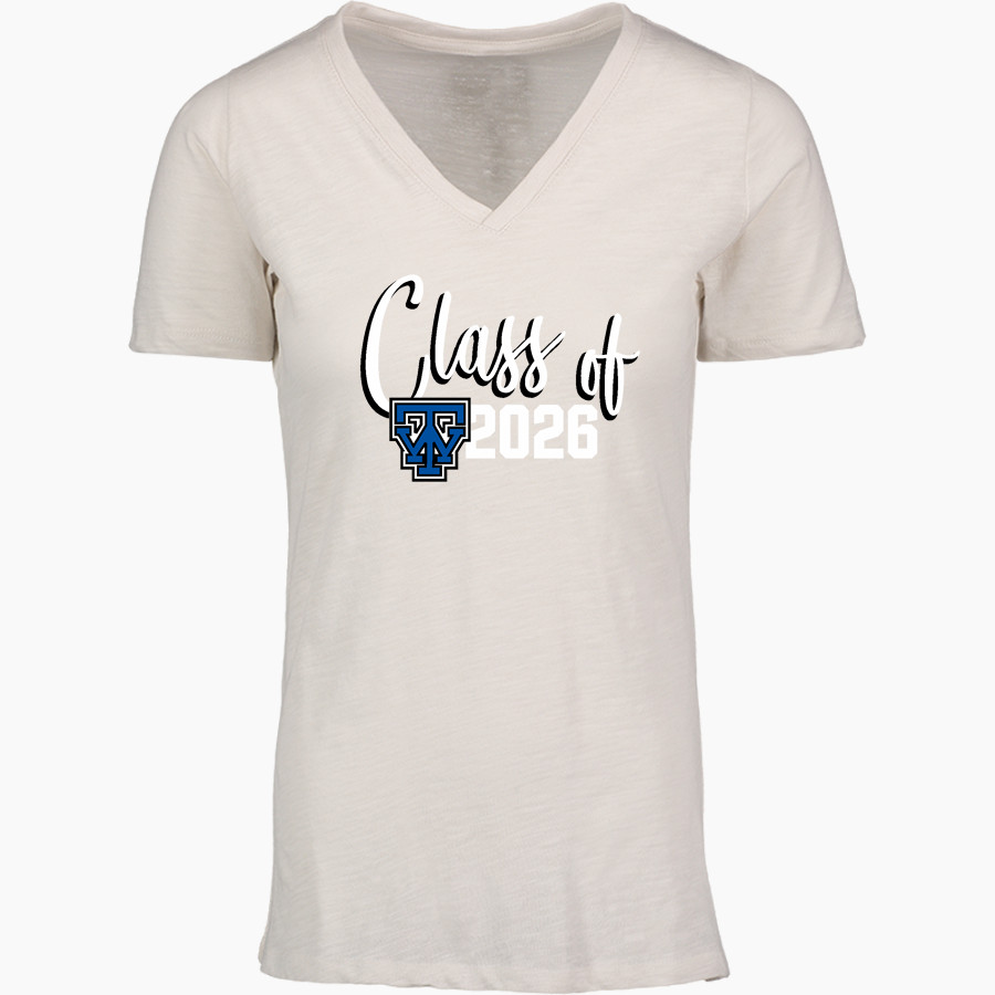 THOMAS WALKER HIGH SCHOOL PIONEERS <span class="pdp-name-mascot">THOMAS WALKER PIONEERS</span> MV Sport Women's Vera Ringspun Slub V-Neck Tee