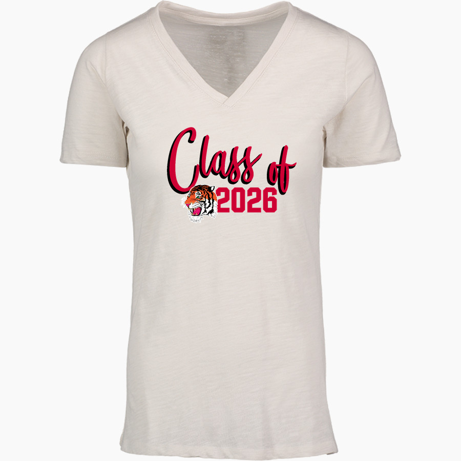 LEAD HILL HIGH SCHOOL TIGERS <span class="pdp-name-mascot">LEAD HILL TIGERS</span> MV Sport Women's Vera Ringspun Slub V-Neck Tee