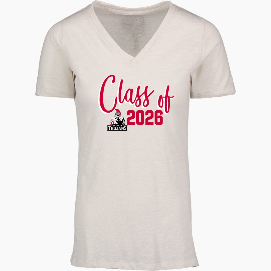 Everett Trojan MV Sport Women's Vera Ringspun Slub V-Neck Tee