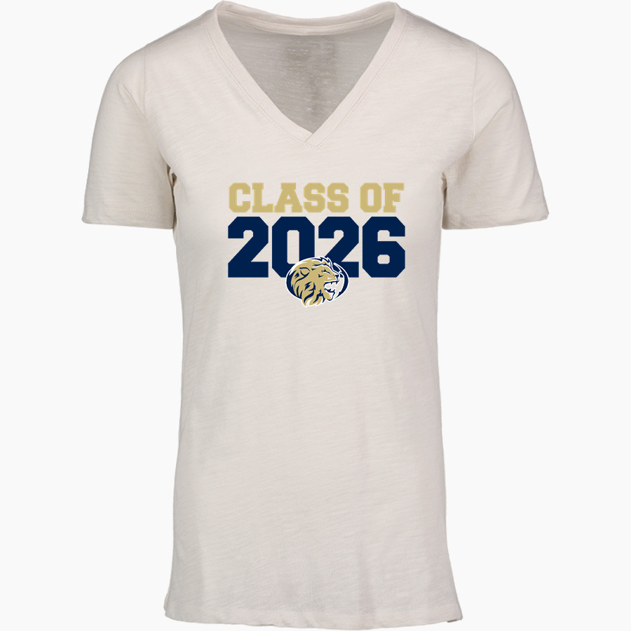 GRACE PREP ACADEMY LIONS <span class="pdp-name-mascot">GRACE LIONS</span> MV Sport Women's Vera Ringspun Slub V-Neck Tee