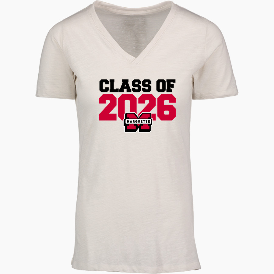 Marquette Sentinels <span class="pdp-name-mascot">Marquette Redettes</span> MV Sport Women's Vera Ringspun Slub V-Neck Tee