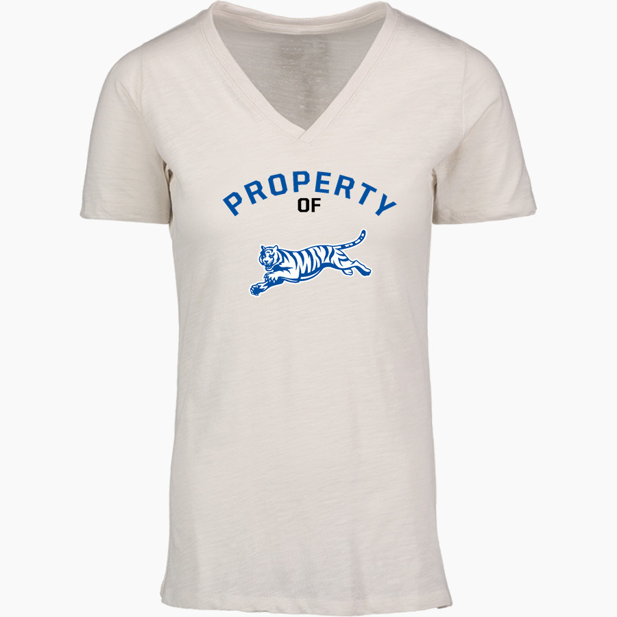 Crow Tigers <span class="pdp-name-mascot">Crow Middle School Tigers</span> MV Sport Women's Vera Ringspun Slub V-Neck Tee