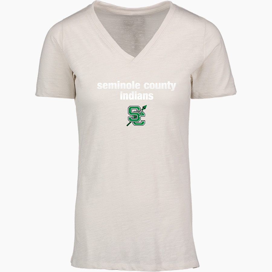 SEMINOLE COUNTY HIGH SCHOOL INDIANS <span class="pdp-name-mascot">SEMINOLE COUNTY INDIANS</span> MV Sport Women's Vera Ringspun Slub V-Neck Tee