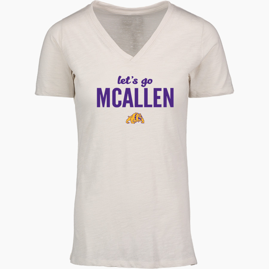 MCALLEN HIGH SCHOOL BULLDOGS <span class="pdp-name-mascot">MCALLEN BULLDOGS</span> MV Sport Women's Vera Ringspun Slub V-Neck Tee