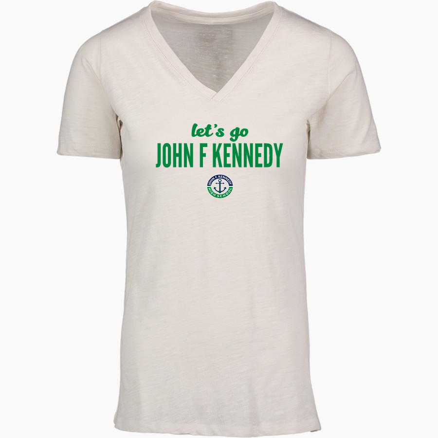 JOHN F KENNEDY HIGH SCHOOL COMMANDERS <span class="pdp-name-mascot">JOHN F KENNEDY COMMANDERS</span> MV Sport Women's Vera Ringspun Slub V-Neck Tee