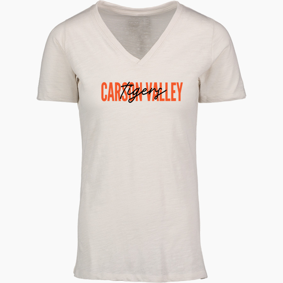 Carson Valley Tigers <span class="pdp-name-mascot">Carson Valley Tigers</span> MV Sport Women's Vera Ringspun Slub V-Neck Tee