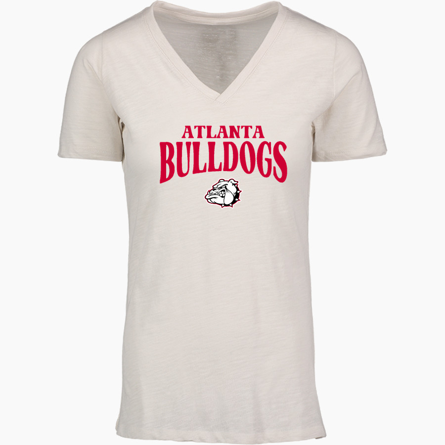ATLANTA HIGH SCHOOL BULLDOGS <span class="pdp-name-mascot">ATLANTA BULLDOGS</span> MV Sport Women's Vera Ringspun Slub V-Neck Tee