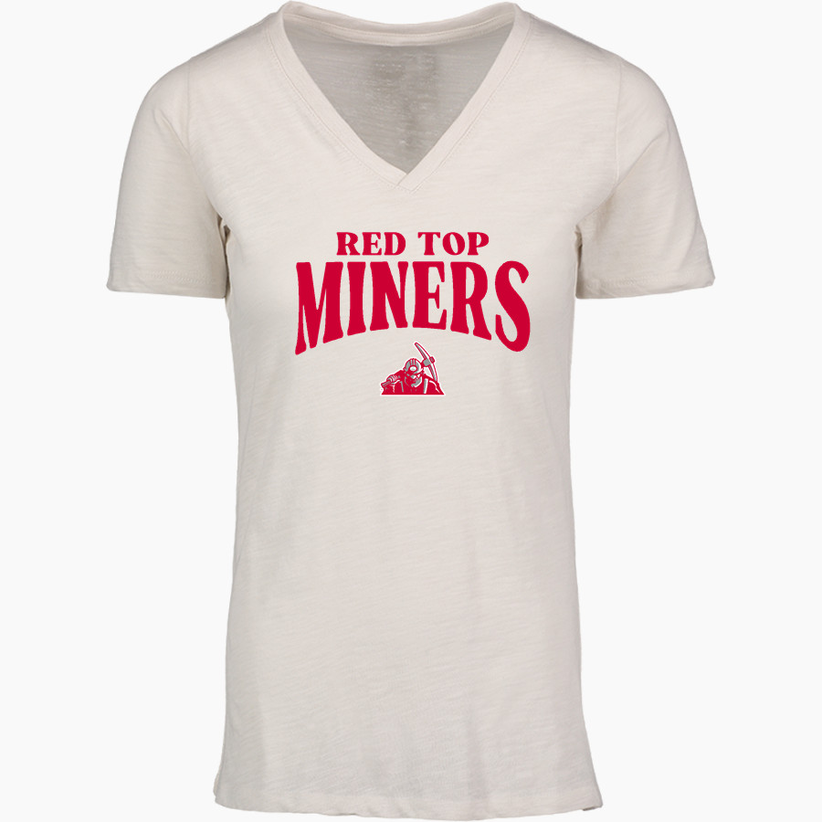 Red Top Miners MV Sport Women's Vera Ringspun Slub V-Neck Tee