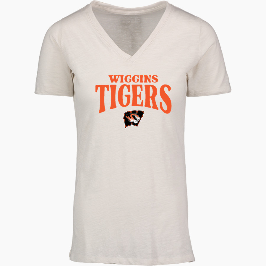 WIGGINS TIGERS The Official Online Store <span class="pdp-name-mascot">WIGGINS TIGERS</span> MV Sport Women's Vera Ringspun Slub V-Neck Tee