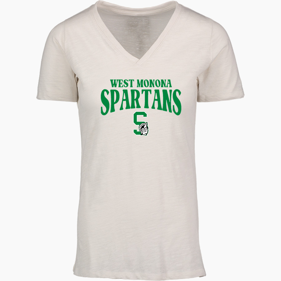 WEST MONONA HIGH SCHOOL SPARTANS <span class="pdp-name-mascot">WEST MONONA SPARTANS</span> MV Sport Women's Vera Ringspun Slub V-Neck Tee
