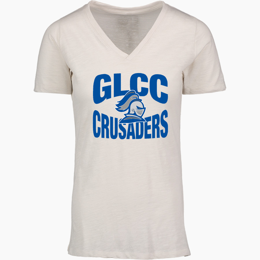 GLCC Crusaders <span class="pdp-name-mascot">Great Lakes Christian College Crusaders</span> MV Sport Women's Vera Ringspun Slub V-Neck Tee