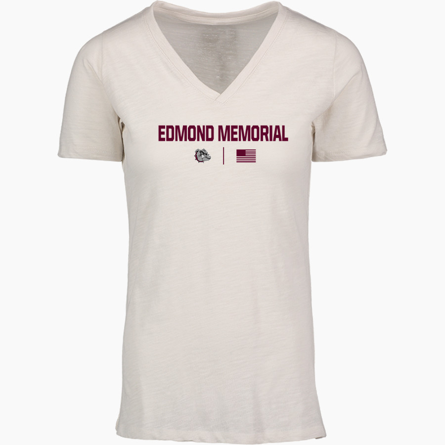 EDMOND MEMORIAL HIGH SCHOOL BULLDOGS <span class="pdp-name-mascot">EDMOND MEMORIAL BULLDOGS</span> MV Sport Women's Vera Ringspun Slub V-Neck Tee