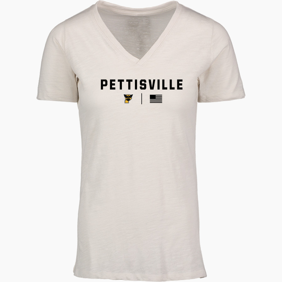 PETTISVILLE BLACKBIRDS ONLINE STORE <span class="pdp-name-mascot">PETTISVILLE BLACKBIRDS</span> MV Sport Women's Vera Ringspun Slub V-Neck Tee
