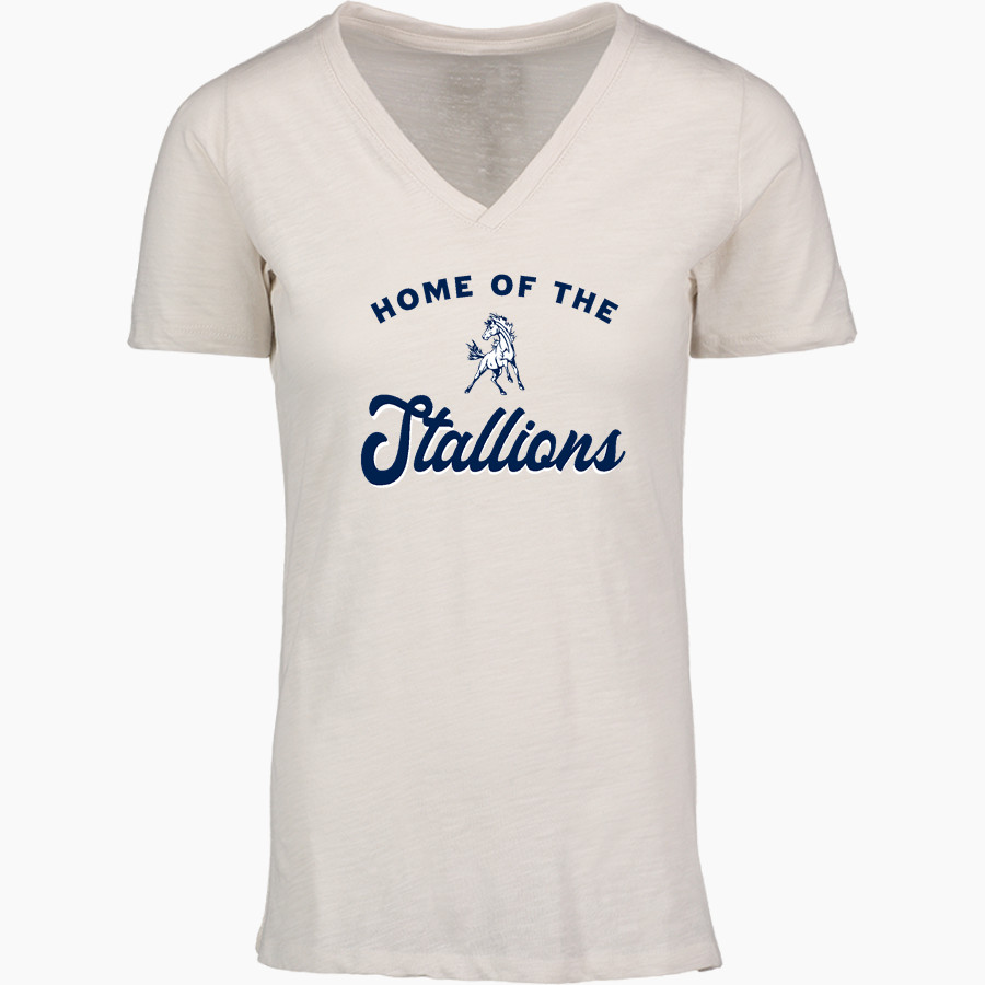 Slade Stallions <span class="pdp-name-mascot">Slade Stallions</span> MV Sport Women's Vera Ringspun Slub V-Neck Tee