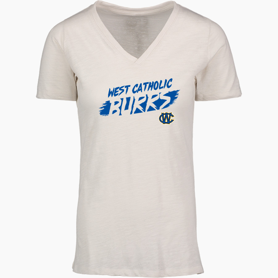WEST PHILADELPHIA CATHOLIC HIGH SCHOOL BURRS <span class="pdp-name-mascot">WEST PHILADELPHIA BURRS</span> MV Sport Women's Vera Ringspun Slub V-Neck Tee