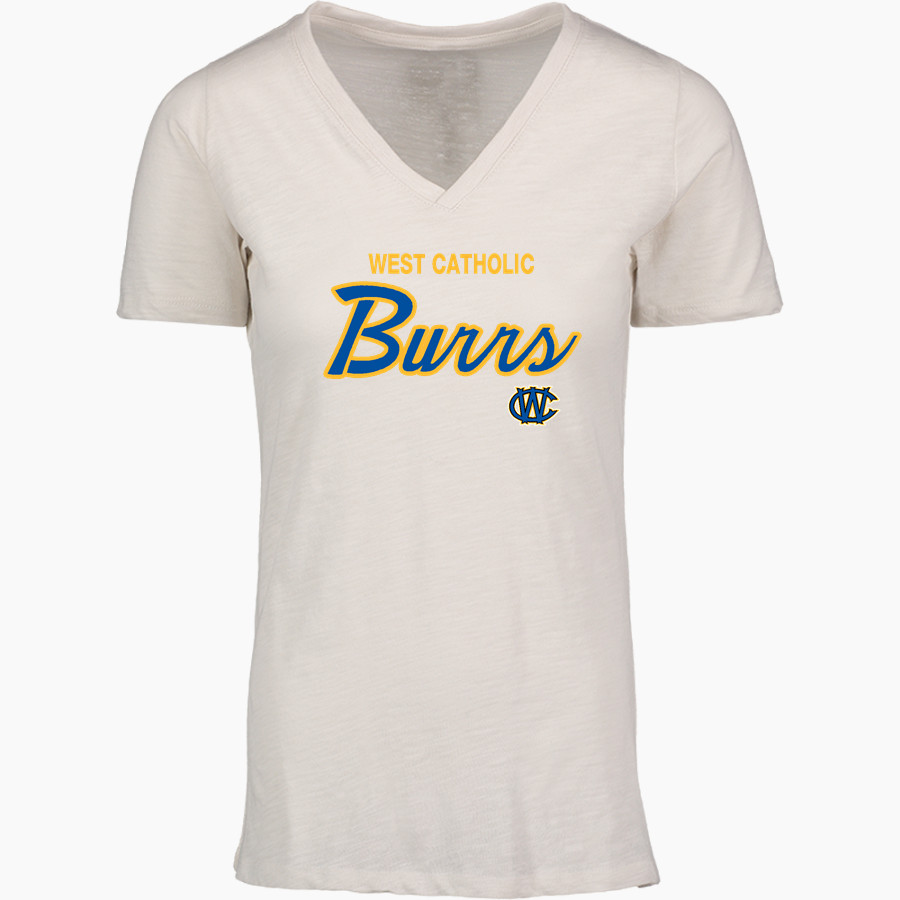 WEST PHILADELPHIA CATHOLIC HIGH SCHOOL BURRS <span class="pdp-name-mascot">WEST PHILADELPHIA BURRS</span> MV Sport Women's Vera Ringspun Slub V-Neck Tee