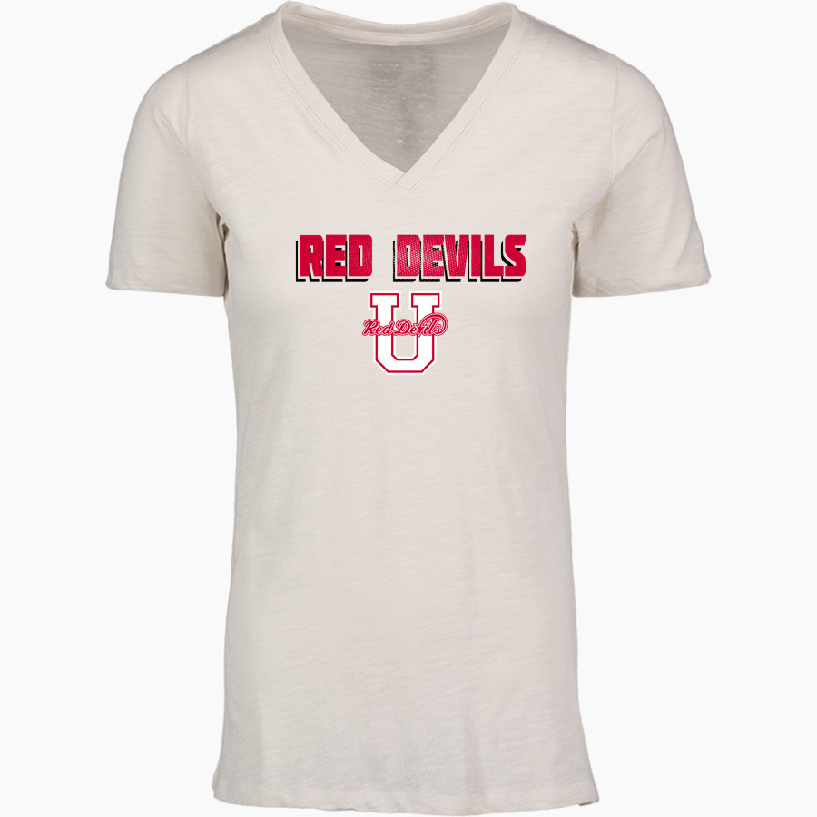 San Francisco University High School <span class="pdp-name-mascot">San Francisco University High School Red Devils</span> MV Sport Women's Vera Ringspun Slub V-Neck Tee