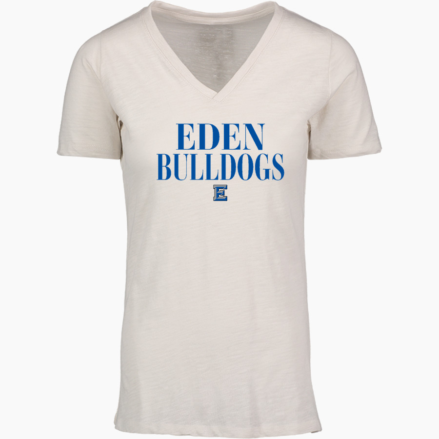 EDEN HIGH SCHOOL BULLDOGS <span class="pdp-name-mascot">EDEN BULLDOGS /LADY</span> MV Sport Women's Vera Ringspun Slub V-Neck Tee