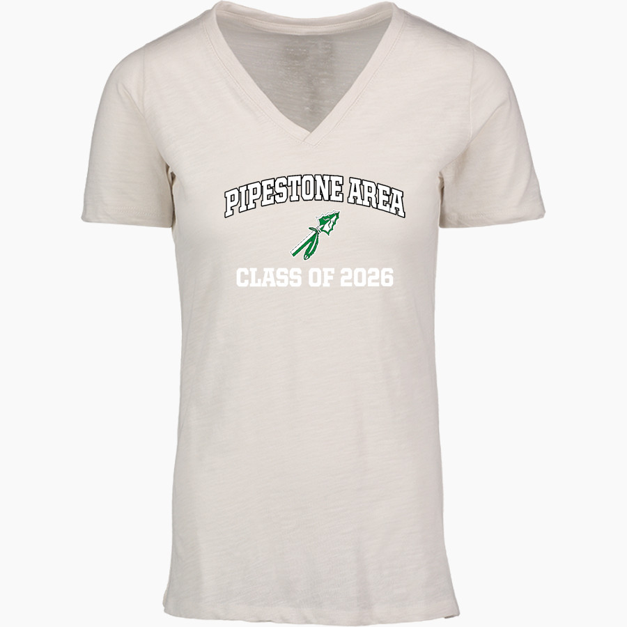 PIPESTONE AREA HIGH SCHOOL ARROWS <span class="pdp-name-mascot">PIPESTONE AREA ARROWS</span> MV Sport Women's Vera Ringspun Slub V-Neck Tee