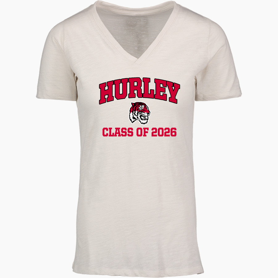 HURLEY HIGH SCHOOL TIGERS <span class="pdp-name-mascot">HURLEY TIGERS</span> MV Sport Women's Vera Ringspun Slub V-Neck Tee