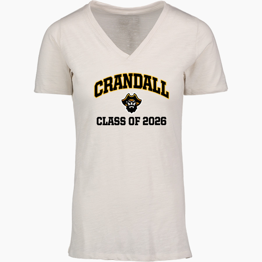 CRANDALL HIGH SCHOOL PIRATES MV Sport Women's Vera Ringspun Slub V-Neck Tee