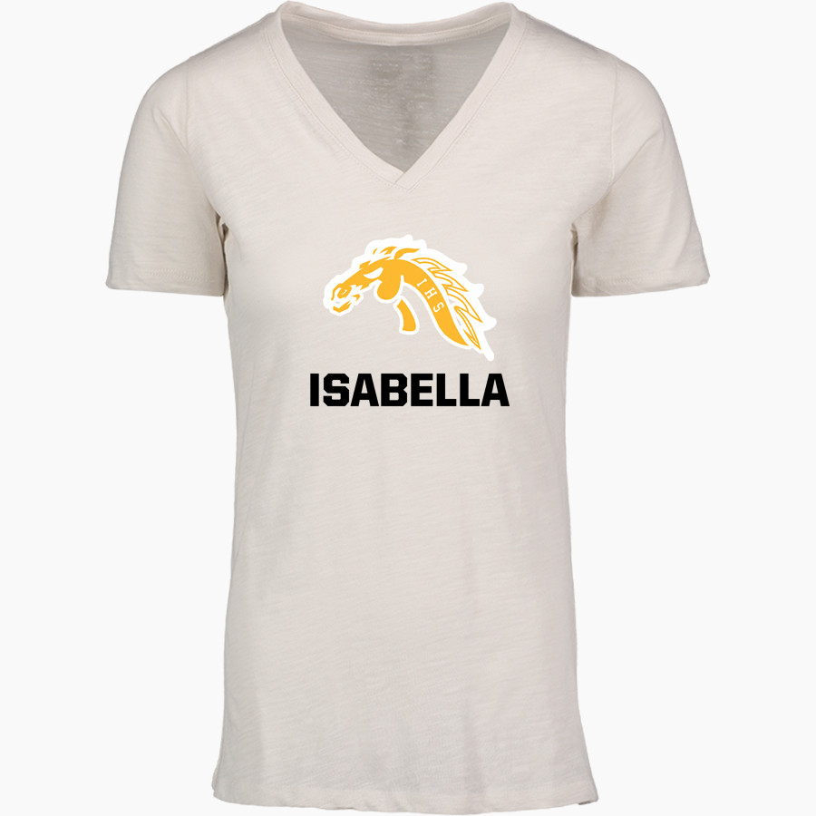 ISABELLA HIGH SCHOOL MUSTANGS <span class="pdp-name-mascot">ISABELLA MUSTANGS</span> MV Sport Women's Vera Ringspun Slub V-Neck Tee