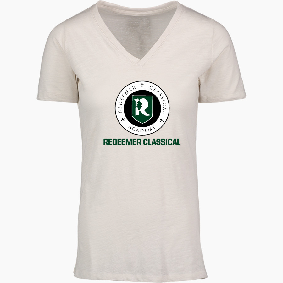 Redeemer Classical Mighty Oaks <span class="pdp-name-mascot">Redeemer Classical Academy Mighty Oaks</span> MV Sport Women's Vera Ringspun Slub V-Neck Tee