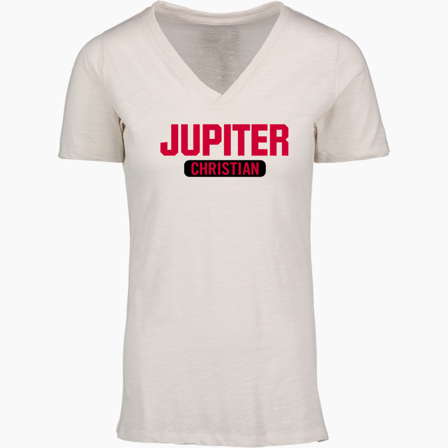 Jupiter Christian Eagles <span class="pdp-name-mascot">Jupiter Eagles</span> MV Sport Women's Vera Ringspun Slub V-Neck Tee