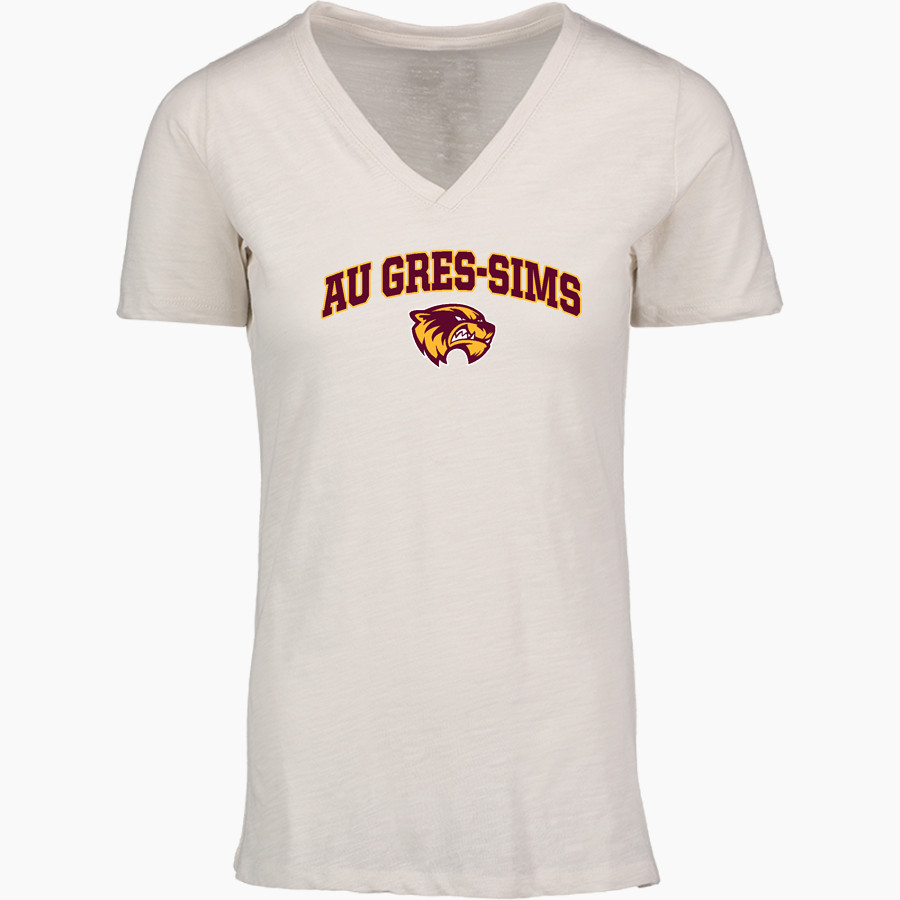 Au Gres-Sims HIGH SCHOOL WOLVERINES <span class="pdp-name-mascot">AU GRES - SIMS WOLVERINES</span> MV Sport Women's Vera Ringspun Slub V-Neck Tee