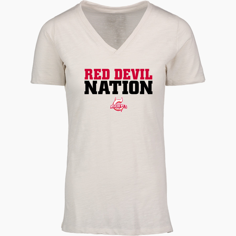 CENTRAL HIGH SCHOOL RED DEVILS <span class="pdp-name-mascot">CENTRAL RED DEVILS</span> MV Sport Women's Vera Ringspun Slub V-Neck Tee