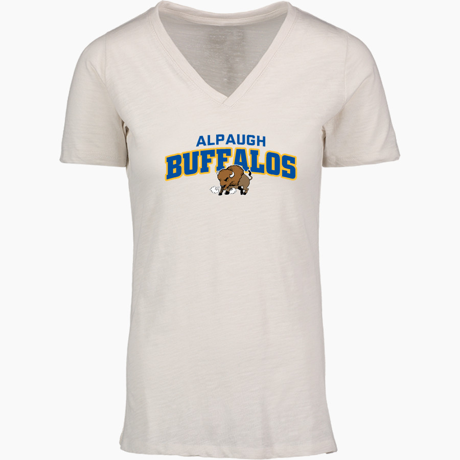 Alpaugh Buffalos <span class="pdp-name-mascot">Alpaugh Unified Buffaloes</span> MV Sport Women's Vera Ringspun Slub V-Neck Tee