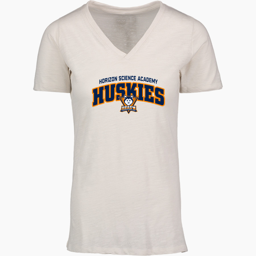 Horizon Science Academy Huskies <span class="pdp-name-mascot">Horizon Science Academy Huskies</span> MV Sport Women's Vera Ringspun Slub V-Neck Tee