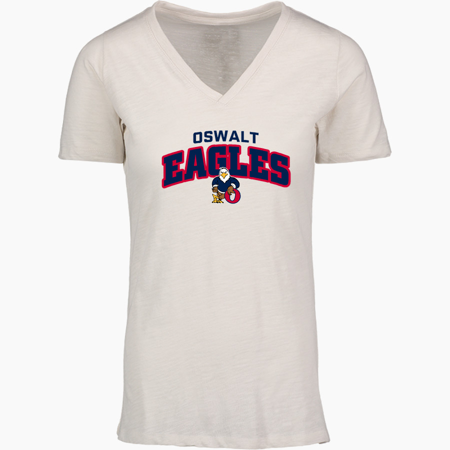 Oswalt Eagles <span class="pdp-name-mascot">Oswalt Academy Eagles</span> MV Sport Women's Vera Ringspun Slub V-Neck Tee
