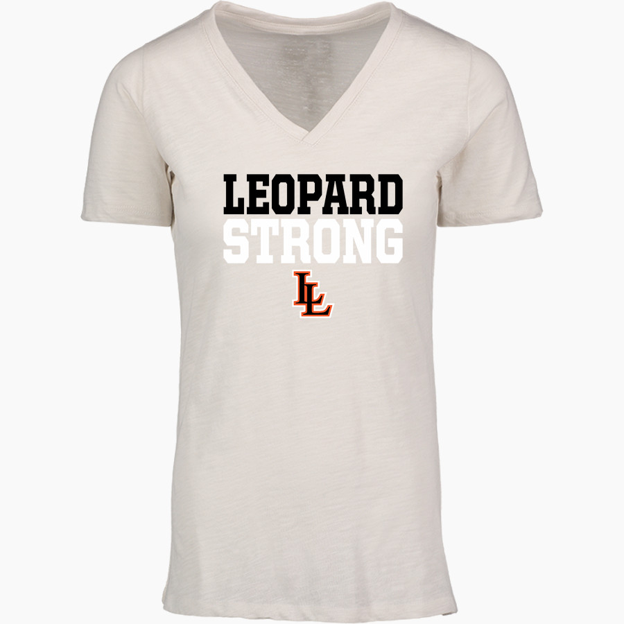 LINDSAY SCHOOL DISTRICT 9 LEOPARDS <span class="pdp-name-mascot">LINDSAY LEOPARDS</span> MV Sport Women's Vera Ringspun Slub V-Neck Tee