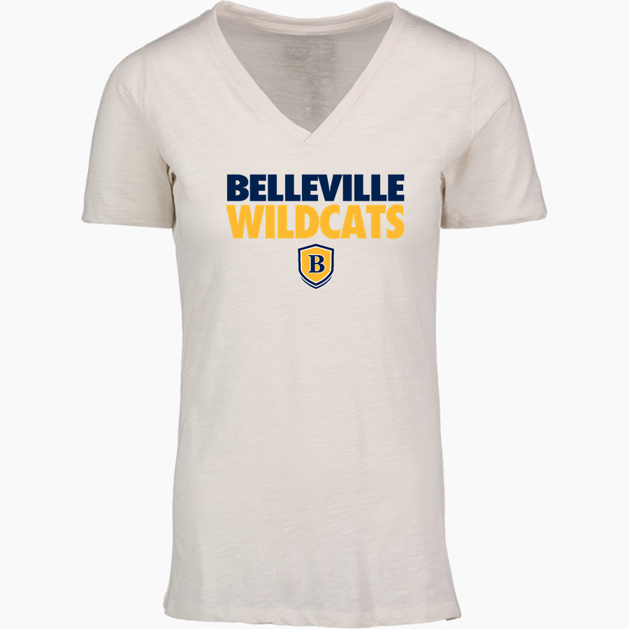 BELLEVILLE HIGH SCHOOL WILDCATS <span class="pdp-name-mascot">BELLEVILLE WILDCATS</span> MV Sport Women's Vera Ringspun Slub V-Neck Tee