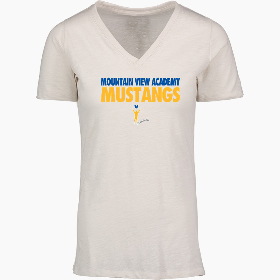 Mountain View Academy Mustangs <span class="pdp-name-mascot">Mountain View Academy Mustangs</span> MV Sport Women's Vera Ringspun Slub V-Neck Tee